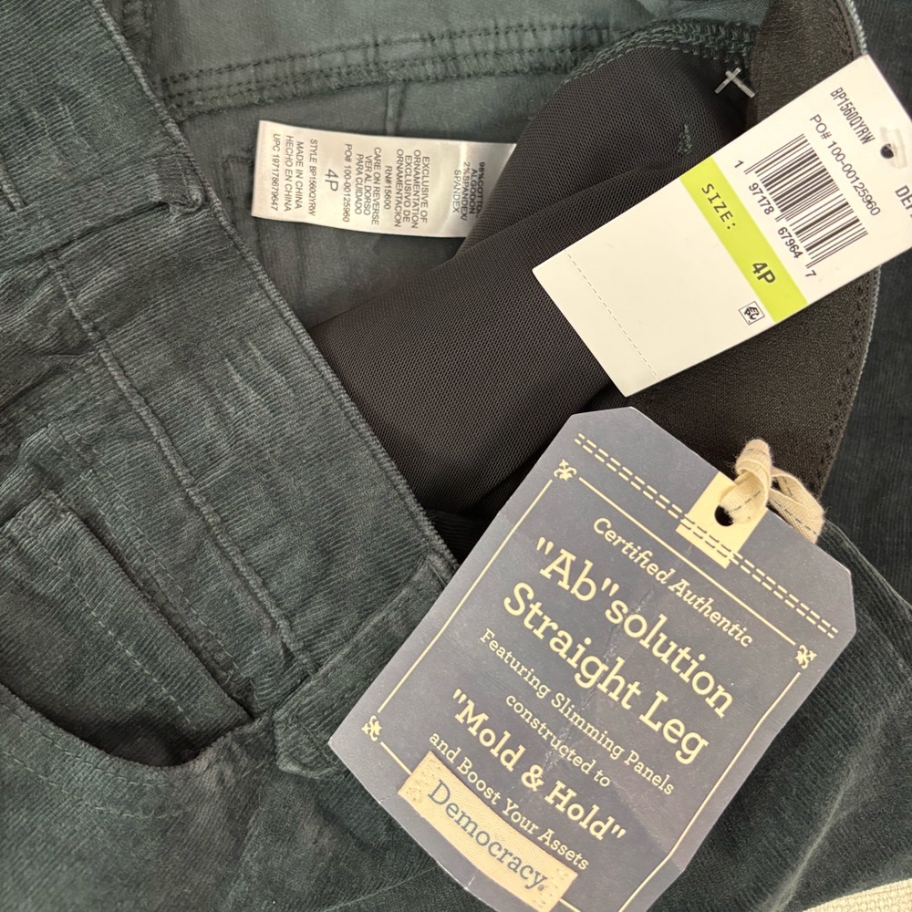 Democracy Ab Solution Straight Leg Corduroy Jeans Sz 4P NWT | Democracy Jeans - - Picture 3 of 9